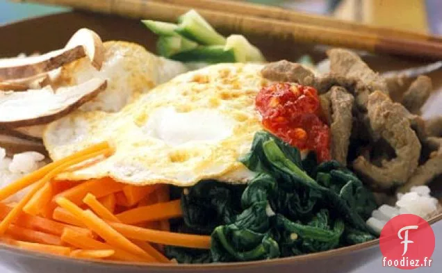 Bibimbop (Mélange de Riz et de Légumes)