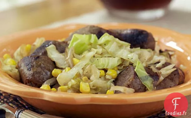 Saucisse au Chou et Sauté de Maïs