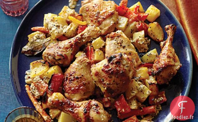 Poulet Rôti aux Cinq Épices Bengali et Légumes