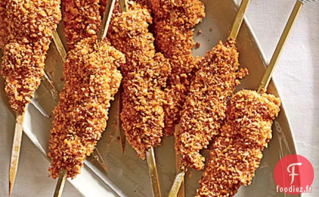 Brochettes de Poulet aux Noix de Pécan Panko