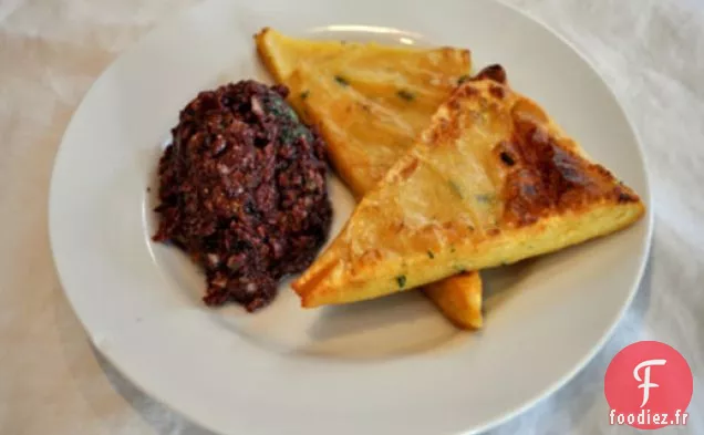 Panelle à la Tapenade d'Olives (Beignets de Farine de Pois Chiches Siciliens)