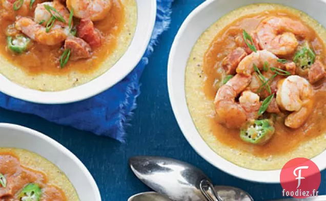 Sauce Gumbo sur grains de pierre moulus