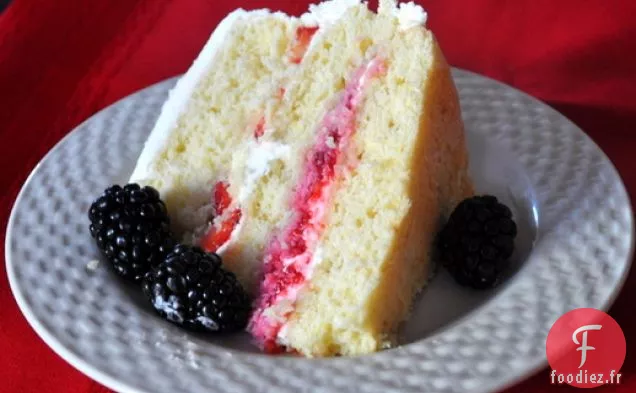 Gâteau au Citron avec des Baies d'été