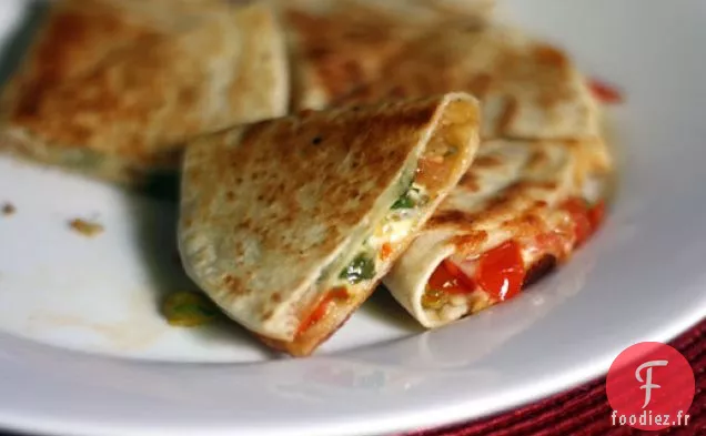 Quesadillas à la Fleur de Courge avec Bacon et Tomates