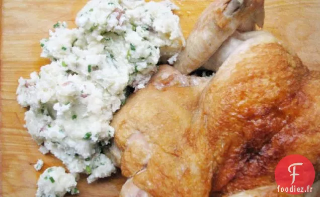 Souper du dimanche: Poulet en brique avec Pommes de terre Écrasées