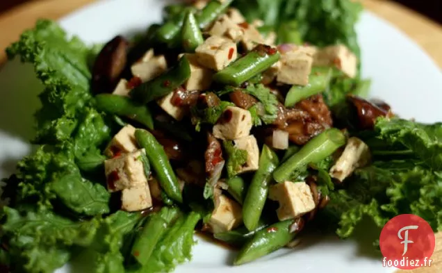 Dîner ce soir : Salade de Tofu, Haricots Verts et Shiitake