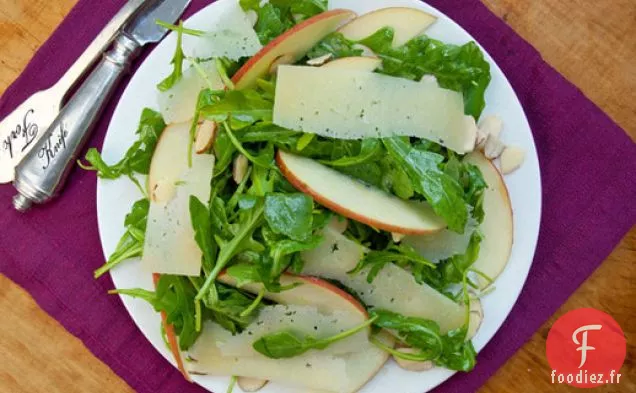 Salades sérieuses: Roquette, Pommes et Manchego en Vinaigrette au Cidre