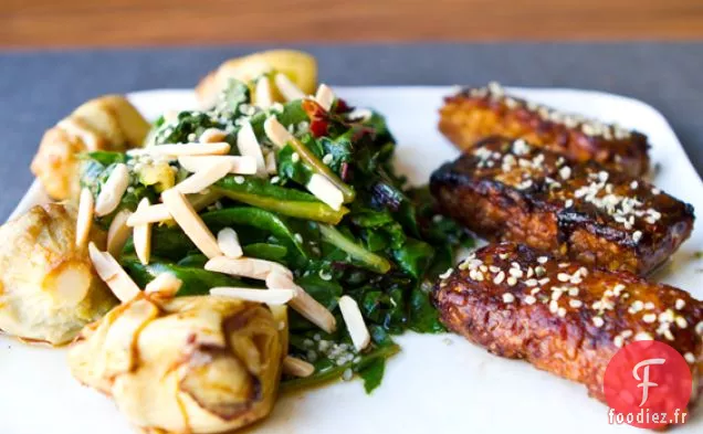 Tempeh Noirci Collant, Bette à Carde au Cidre de Pomme