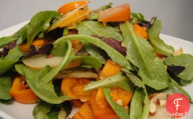 Cuisinez le livre : Salade de Poires Asiatiques, de Kakis et d'amandes