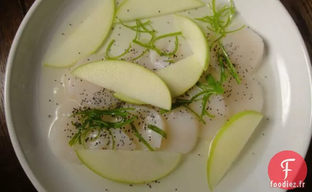 Cook the Book: Pétoncles crus à la Pomme Verte et au Dashi