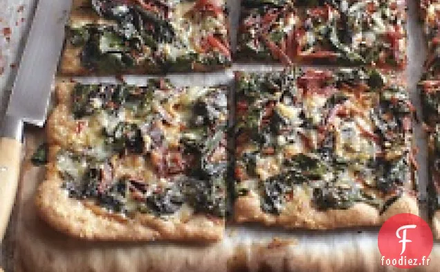 Pizza À La Bette À Carde, À L'Ail Et Au Gruyère