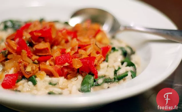 Risotto Aux Poivrons Rouges, Saucisses Et Blettes