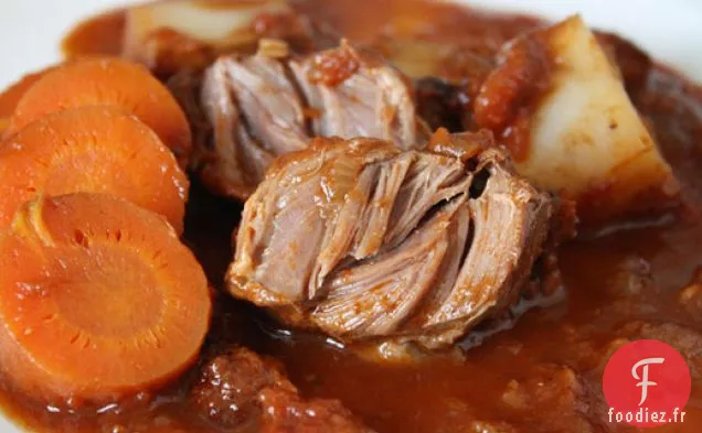 Joues de Porc Braisées à la Sauce au Vin de Tomate