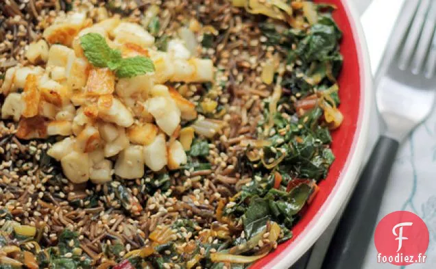 Riz Sauvage, Blettes Et Fromage Halloumi