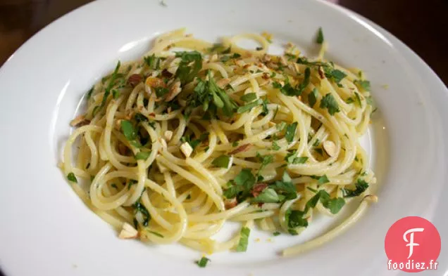 Dîner ce soir: Spaghetti à la Bottarga et aux Amandes