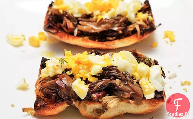 Tapas aux Champignons et aux Œufs Écrasés (Tapas de Setas con Huevo)