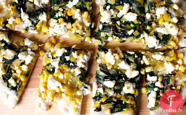 Pain Plat Aux Poireaux, Maïs Et Blettes Au Fromage De Chèvre