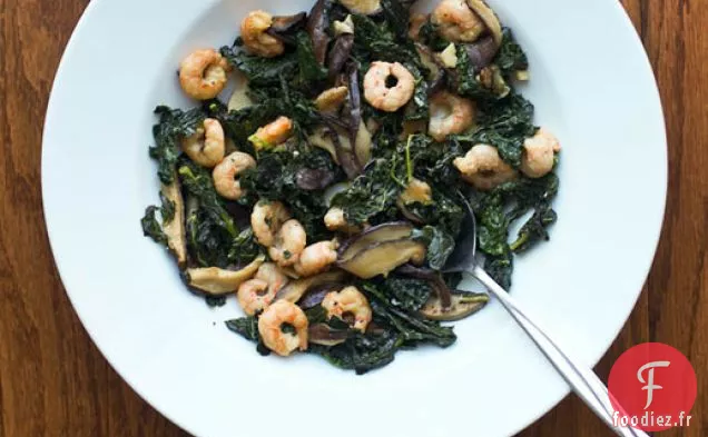 The Crisper Whisperer: Crevettes au Chou frisé et Shiitakes
