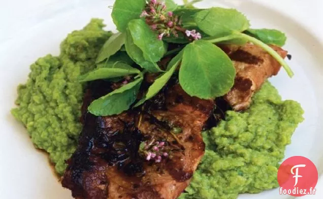 Steaks d'Agneau aux Petits Pois et Menthe
