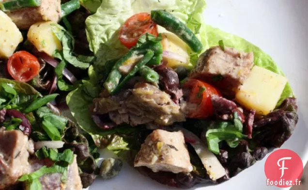 Coupes de Laitue au Thon Niçoise Rare Poêlée