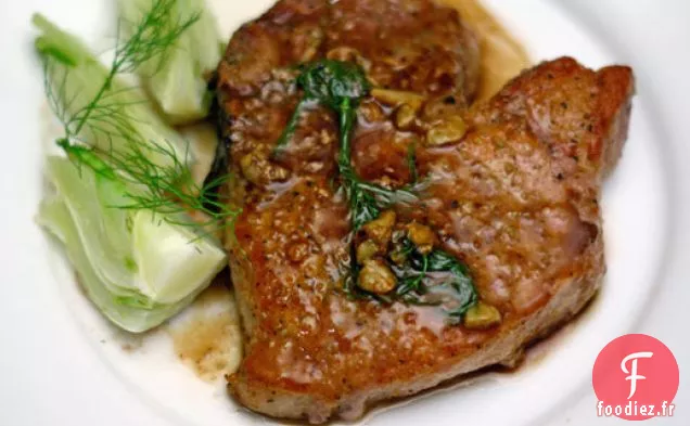 Côtelettes de Porc de Mario Batali aux Graines de Fenouil et Vin Blanc