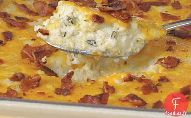 Casserole de Gruau de Bacon et de Fromage Cheddar