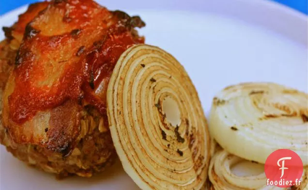 Pain De Viande Grillé Garni De Bacon Farci Au Fromage À La Bière