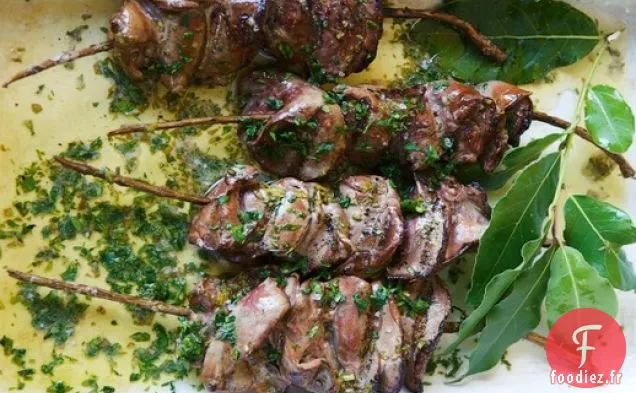 La Cuisine de Campagne des Foies de Poulet Grillés Italiens à la Sauce au Citron