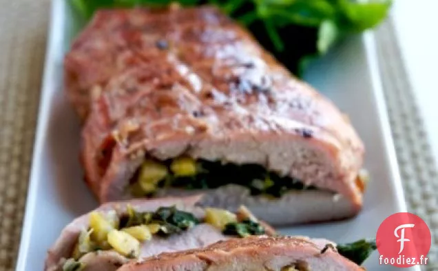 Filet De Porc Grillé Farci À La Bette À Carde Et À L'Ananas