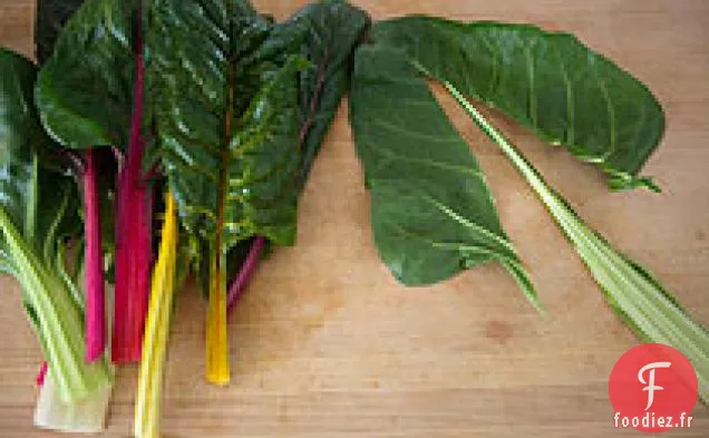 Œufs Nichés Dans Des Bettes À Cardes Sautées Et Des Champignons