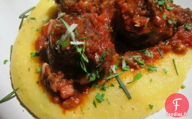 Boulettes de Dinde et Cèpes au Romarin et Polenta