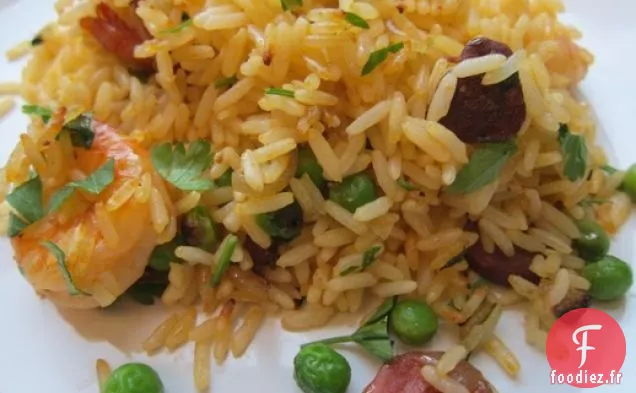 Paella Paresseuse aux Crevettes et au Chorizo