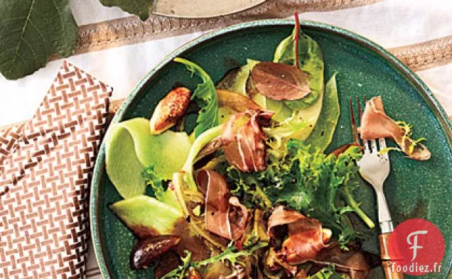Salade de Melon et de Figues avec Prosciutto et Filet de Balsamique