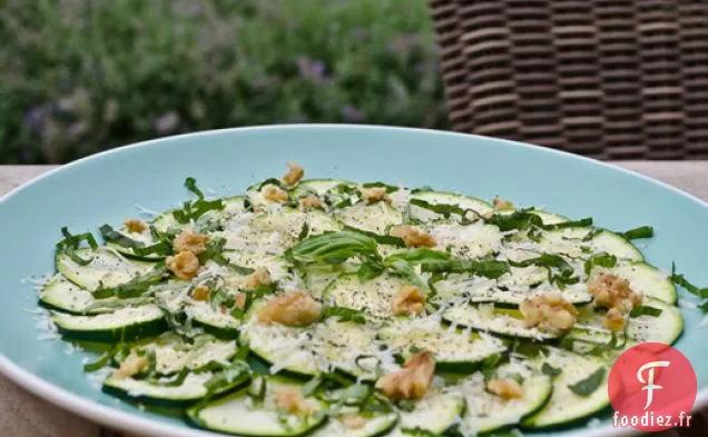 Salade de Carpaccio de Courgettes au Parmesan, Basilic et Noix