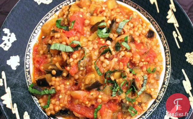 Sauce Aubergine et Tomate au Couscous Israélien