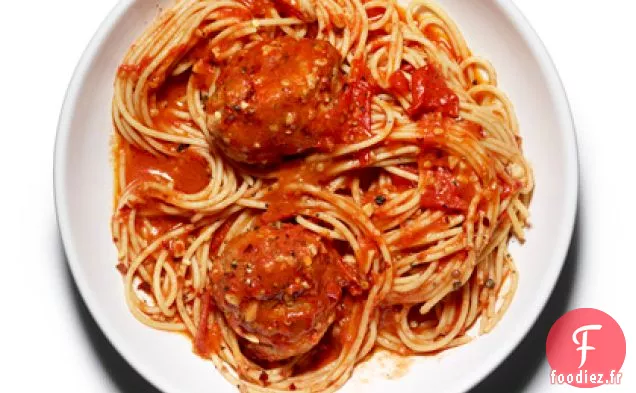 Spaghettis de Blé Entier et Boulettes de Viande