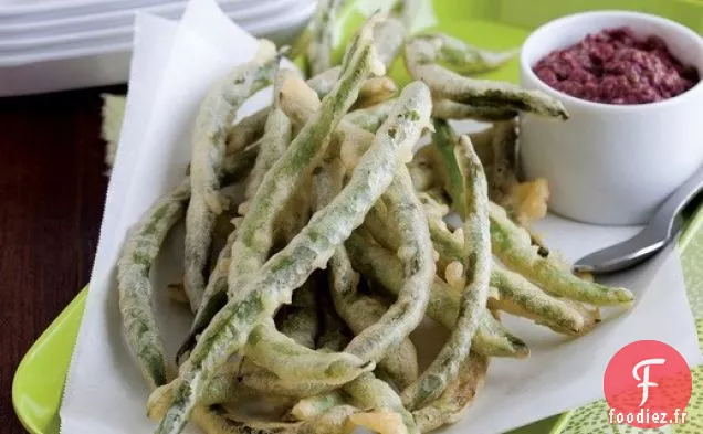 Haricots Verts Tempura avec Trempette Tapendade de 'Snacks Salés