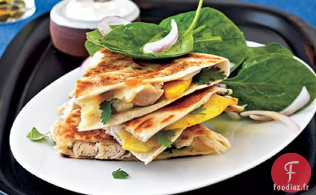Quesadillas au Poivre, au Poulet et à la pêche