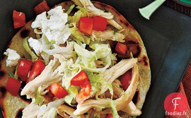 Tostadas au Poulet et Vinaigrette à l'Avocat