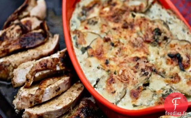 Poitrine De Dinde Frottée À L'Ancho Et Gratin De Pommes De Terre À La Coriandre Et Au Habanero