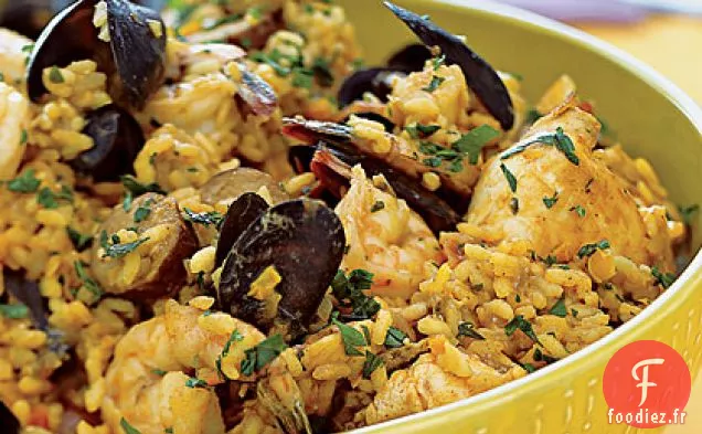 Paella au Poulet et aux Fruits de mer