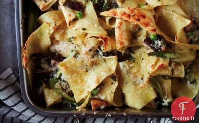 Pâtes de Justin Smillie avec Shiitake, Petits Pois et Fromage de Chèvre (Il Buco Alimentari e Vineria)