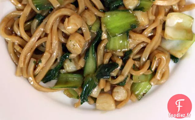 Nouilles Udon aux Pétoncles de Laurier et Baby Bok Choy