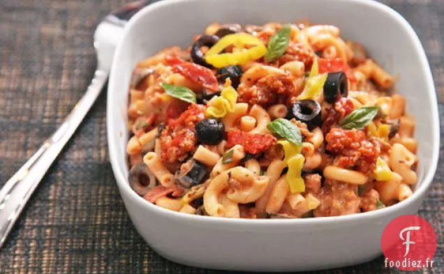 Macaroni au Fromage et à la Pizza à pleine charge