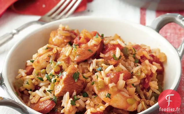 Jambalaya au Poulet et aux Crevettes