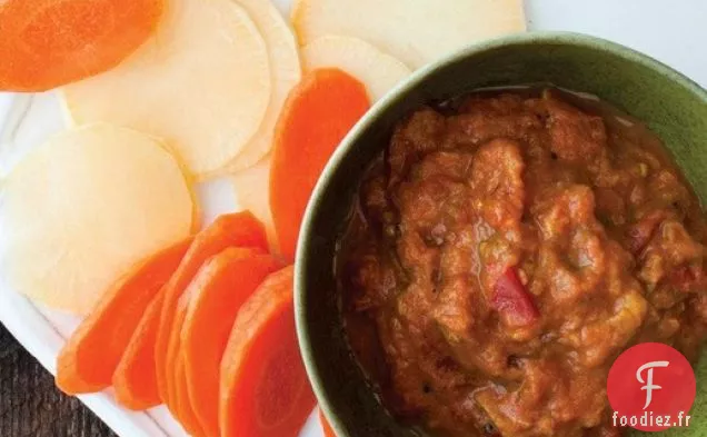 Tartinade d'Aubergines et de Tomates à l'Ail (Mirza Ghasemi) de La Nouvelle Cuisine Persane