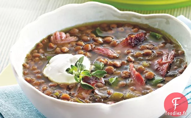 Soupe de Dinde Fumée aux Lentilles