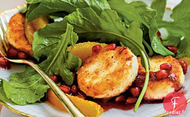 Salade de Roquette Croustillante au Fromage de Chèvre et Vinaigrette à la Grenade