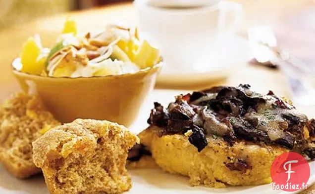 Casserole de Gruau aux Champignons, Prosciutto et Provolone