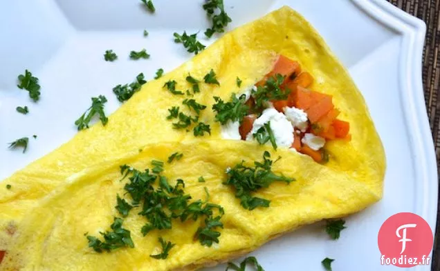 Omelette à la Patate Douce, à l'Estragon et au Fromage de Chèvre